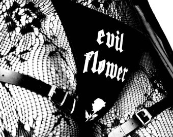 Evil flower silhouette rose tattoo, gothic underwear, les fleurs du mal, Baudelaire poetry