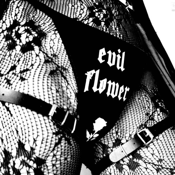 Evil flower silhouette rose tattoo, gothic underwear, les fleurs du mal, Baudelaire poetry