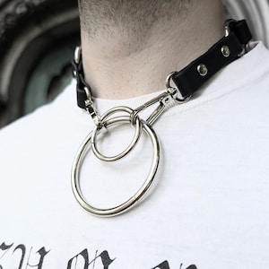 Choker with Interlocking O-rings in vegan leather