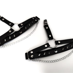 Studded leg garter moon gothic |  | vegan leather