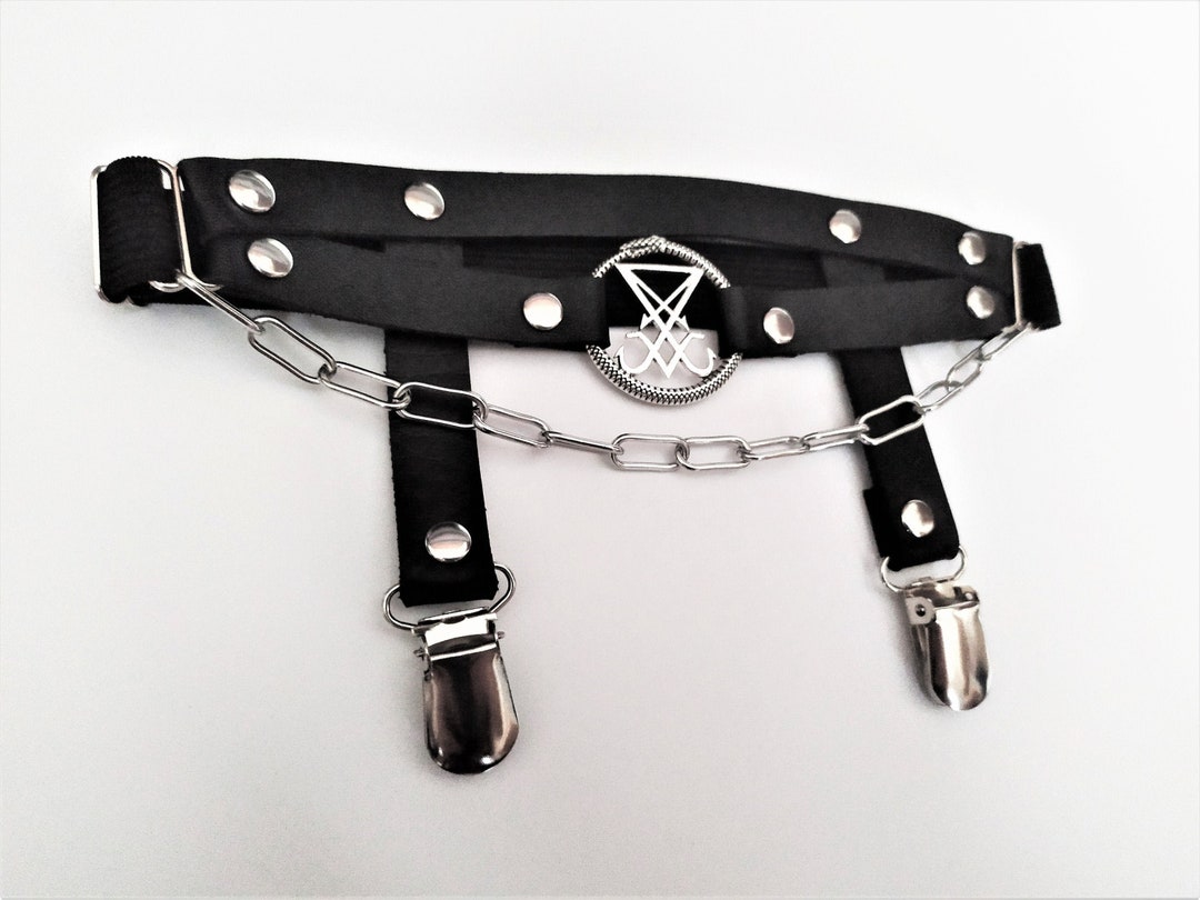 Gothic Leg Garter With Chains Gothic Plus Size Available Etsy