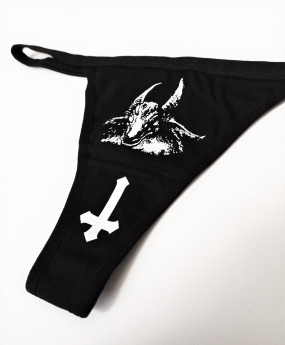 Satanic Goat Thong, Gothic Underwear, Plus Size Lingerie