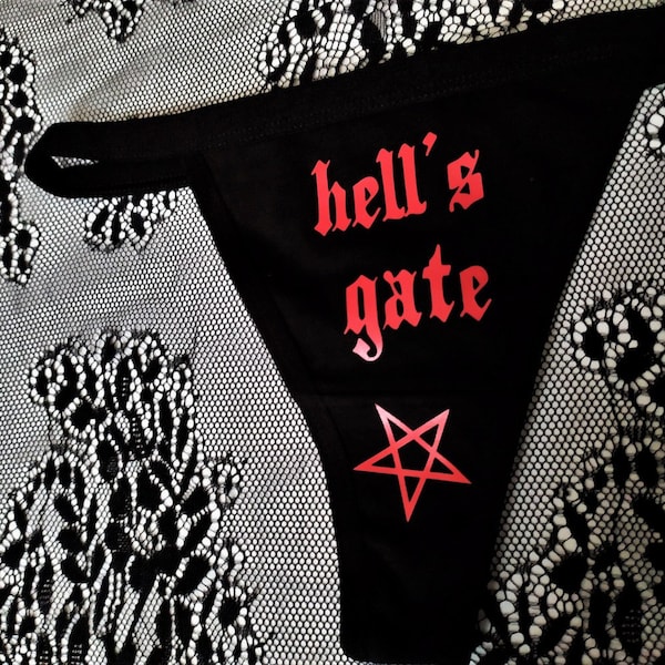 Satanic Pentagram thong, gothic lingerie, Hell's gate