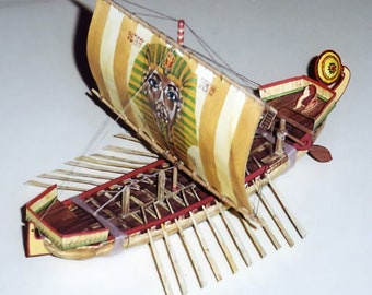 Téléchargement instantané. Papier - bateau égyptien antique - échelle 1/100