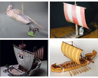 Téléchargement instantané. Artisanat en papier - Navires anciens | 4 modèles différents | Voir Image - Échelle 1/72.