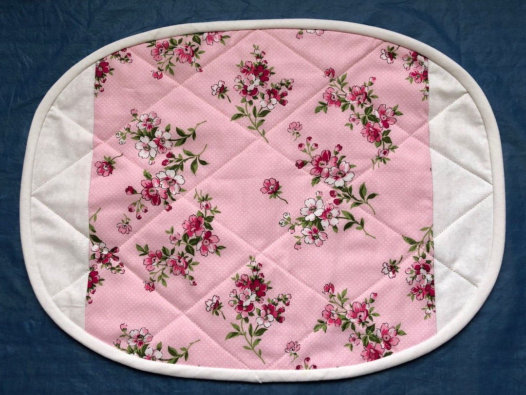 Quilted Floral Dining Table Placemats With White Borders Set Etsy