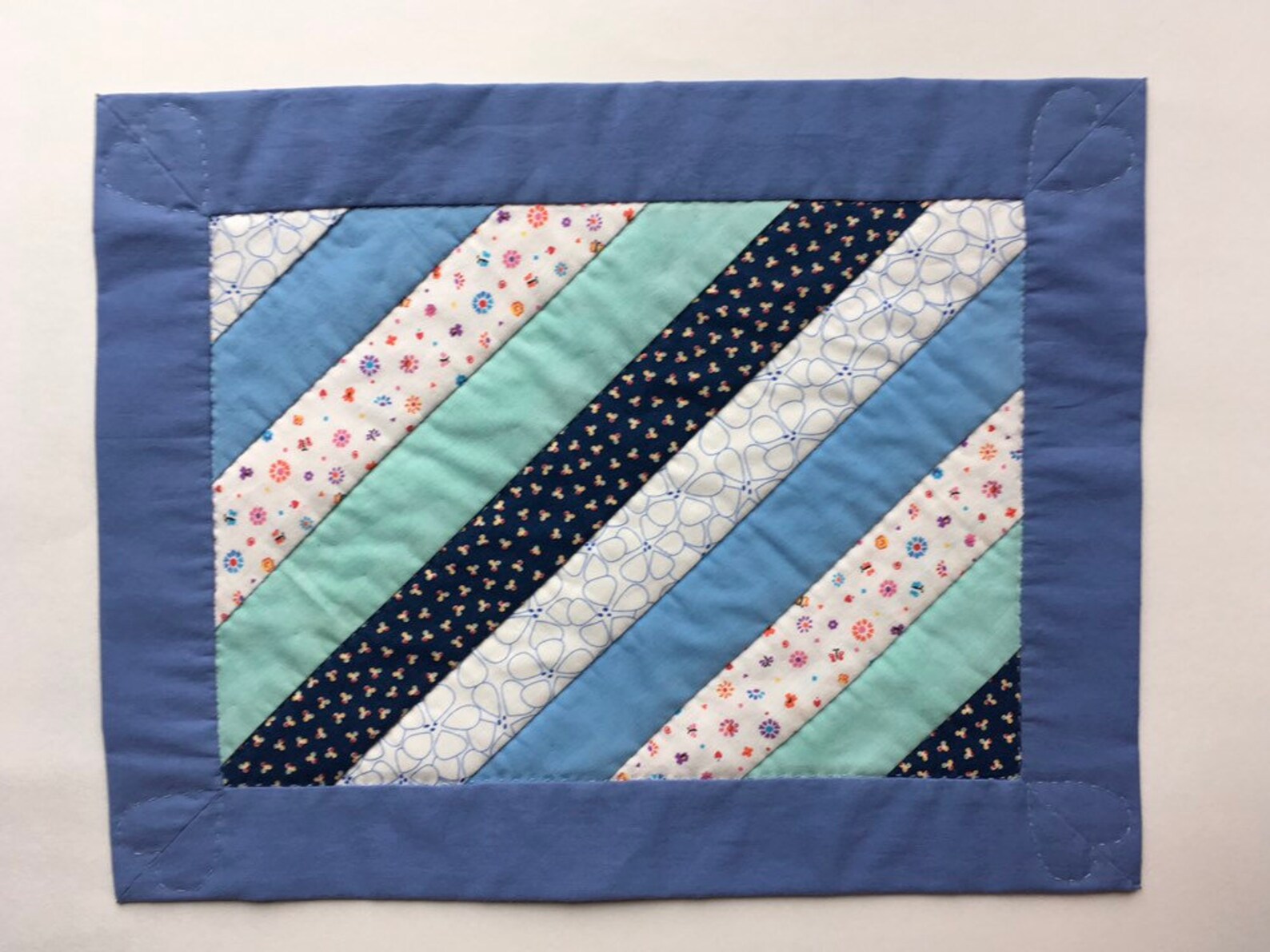 Quilted Blue Dining Table Placemats Set of 2 Etsy