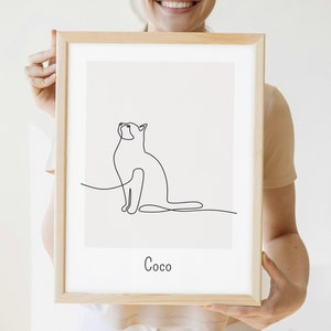 Poster con gatto e nome I In memoria di un gatto defunto I Regalo per gli amanti dei gatti