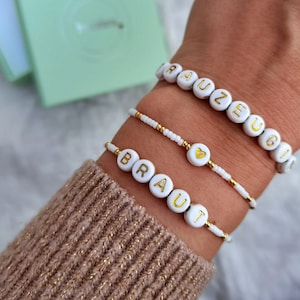 team bride bracelet gold white // bracelet bridal shower // bracelet hen party // bracelet bride