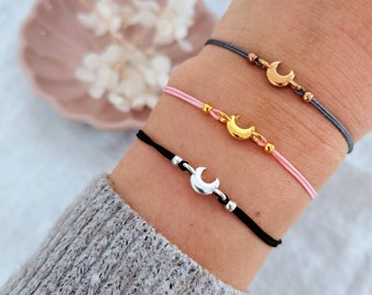 Mond Armband // Armband Halbmond // Mond Schmuck // Freundschaftsarmband // Glücksbringer Armband