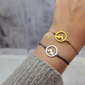 Mountain bracelet stainless steel // hiking gifts // bracelet for women // bracelet for him