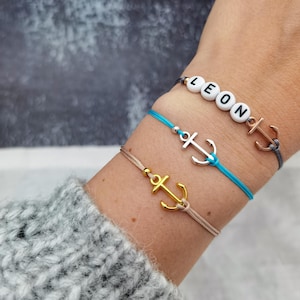 Pulseira de âncora personalizável com nome pulseira que presenteio para namorada