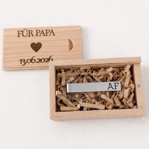 Gravierte Krawattennadel zur Hochzeit mit Initialen - Brautvater Geschenk zur Hochzeit