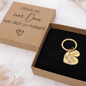 Llavero personalizado para abuela con caja de regalo grabada – Regalo para abuela con grabado – Regalo de cumpleaños para abuela