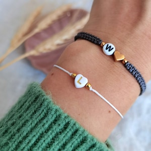 Pulsera de Iniciales Personalizada con Corazón - Pulsera de amistad perfecta o regalo para San Valentín