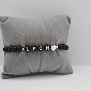 Pulsera de letras personalizable con cuentas de jade y corazón: regalo perfecto para nacimiento, cumpleaños, San Valentín o Navidad