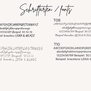 Weitere Schriftarten für personalisierte Schuh Tags zur Hochzeit – Accessoires für Hochzeitsshooting