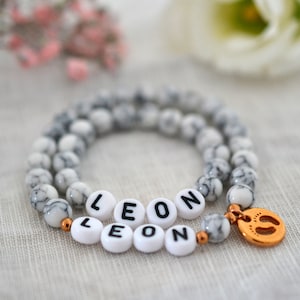Mutter Baby Armband Set // Armband personalisiert Marmor // Mutter Tochter Armband // Geschenk zur Geburt // Babyarmband personalisiert