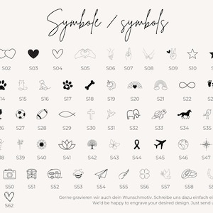 Gravur Symbole für Manschettenknöpfe mit Gravur - personalisierte Geschenke für Männer