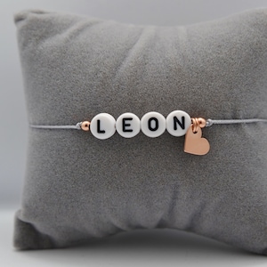 Personalisiertes Namensarmband mit Herzanhänger 925 Sterling Silber I Buchstabenarmband I Herz Armband