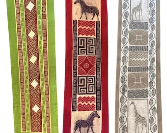 African Shona Batik Wall Hanging ~Table Runner | Bark Cloth - Sadza Print