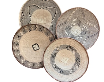 Cestas Binga Tonga Zimbabwe tejidas a mano de 18" 18" - Cesta de arte tradicional africano