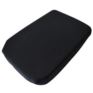 May include: Black fabric seat cushion with a slightly rounded rectangular shape.