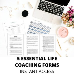 5 Essential Life Coaching Forms - Instant download