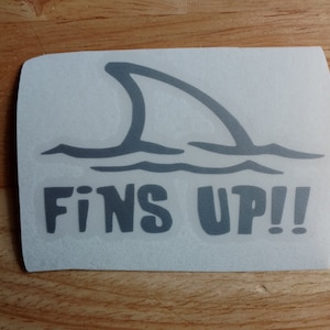 Shark Fin Fins Up Shark Fishing  Vinyl Decal 22 colors 15 sizes to choose Sticker Car Truck Phone Laptop Tumbler Window Sticker
