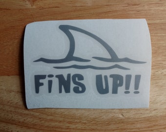 Shark Fin Fins Up Shark Fishing  Vinyl Decal 22 colors 15 sizes to choose Sticker Car Truck Phone Laptop Tumbler Window Sticker