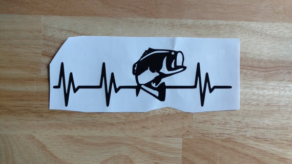 Bass Fishing Heartbeat Vinyl Fishing Decal 8 sizes and 22 colors to choose  from Sticker Boat Decal Tournament Fishing Kayak Decal