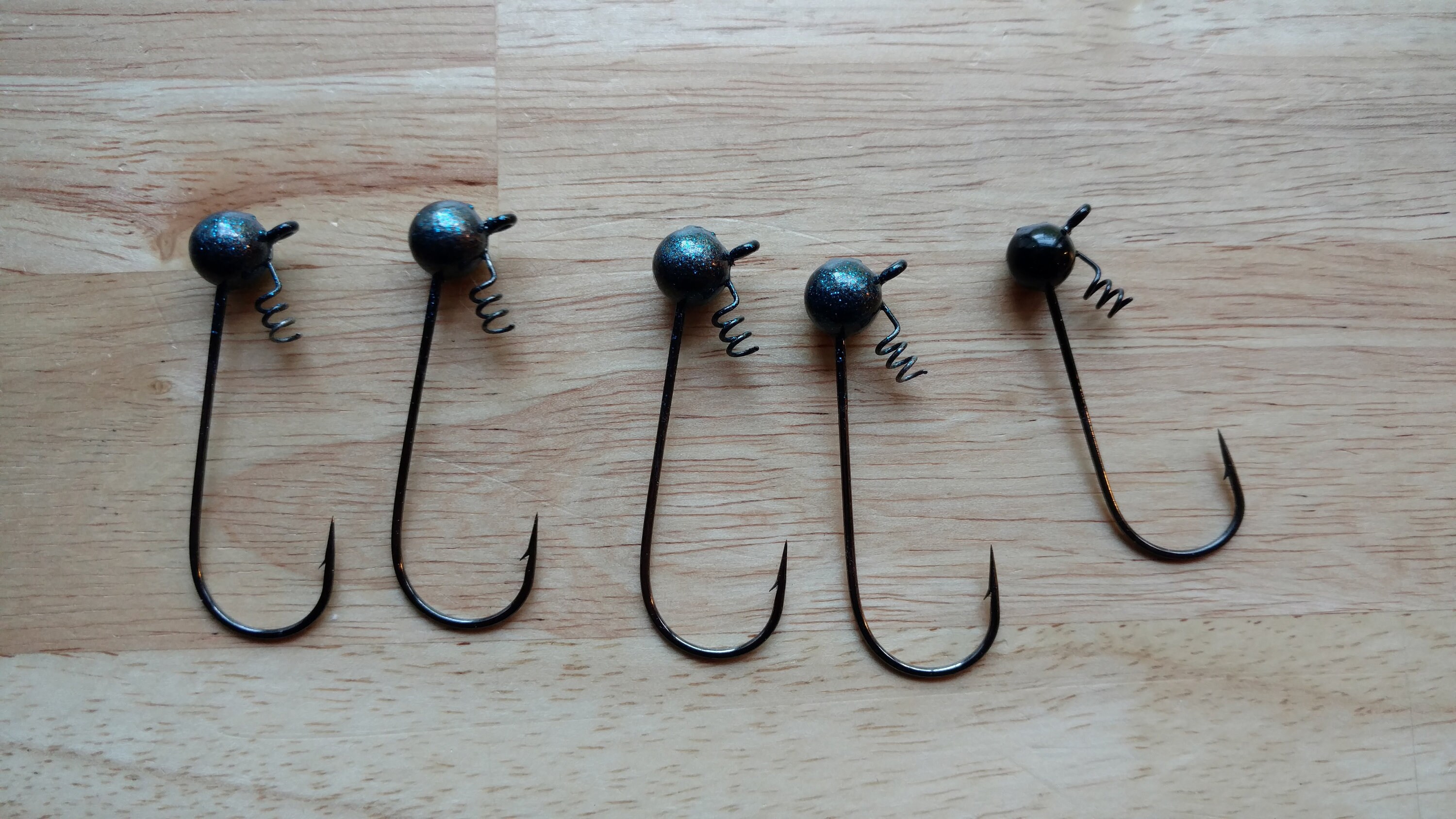 Shakey Head Bass Jigs 1/4 and 3/16 Oz Mustad Hooks Black and Black
