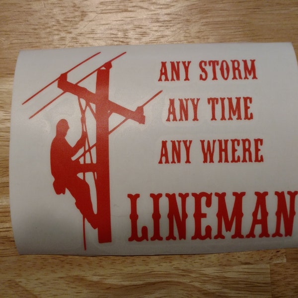Lineman Power Line Utility Worker Vinyl Decal 22 colors 6 sizes to choose Sticker Car Truck Phone Laptop  Tumbler Decal Window Sticker