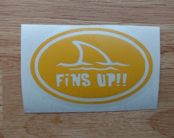 Shark Fin Fins Up Shark Fishing  Vinyl Decal 22 colors 15 sizes to choose Sticker Car Truck Phone Laptop Tumbler Window Sticker
