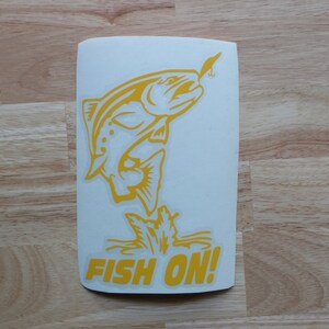 Fish On Trout Fishing Vinyl Fishing Decal 22 colors 9 sizes to choose from Sticker Boat Decal Tournament Fishing Kayak Decal