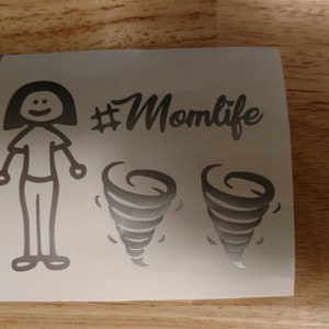 Mom Life #momlife little tornados Vinyl Decal 22 colors and 8 sizes  Sticker Car Truck Boat Phone Laptop Decal Window Sticker Kayak Decal
