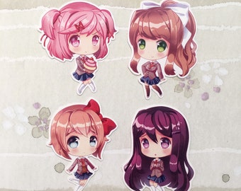 Doki Doki Literature Club 2.5'' Paper Stickers // Monika Yuri Natsuki Sayori // DDLC