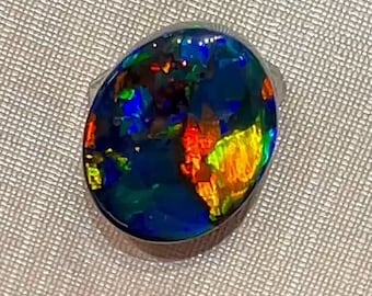 Dallas Church Impression Stunning Bright Red Multi Color Australian Black Opal 4.06 ct