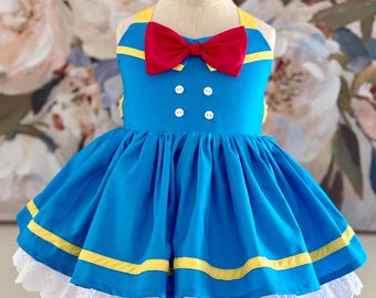 Vestido de niña hecho a mano de Donald Duck Disney