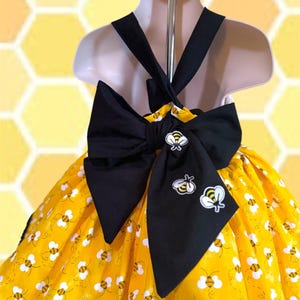 Vestido acolchado hecho a mano de Abejita chiquitita imagen 5