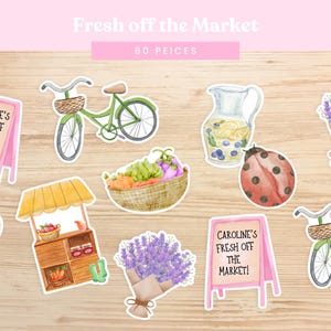 Confeti recién sacado del mercado / Decoraciones para despedidas de soltera del mercado de agricultores / Despedida de soltera rústica en el campo / Decoración de novia personalizada (60 piezas)