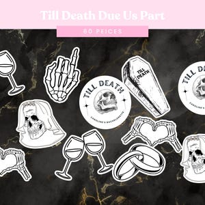 Confettis de fête jusqu'à la mort | Décorations d'enterrement de vie de jeune fille ou de jeune garçon | RIP, thème d'une seule vie | Option personnalisable (60 pièces)