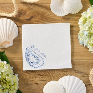 Custom Oyster Shell Napkins: Coastal Wedding, Beach Party