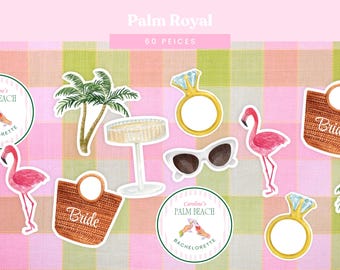 パームビーチ バチェロレッテ コンフェッティ：フラミンゴ、ヤシの木（60 枚）