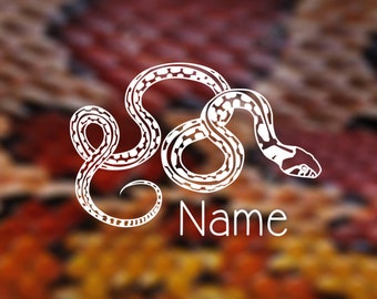 Checkered Garter Snake Custom Name Decal