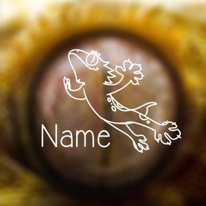 Jumping Crested Gecko Frogbutt Custom Name Decal