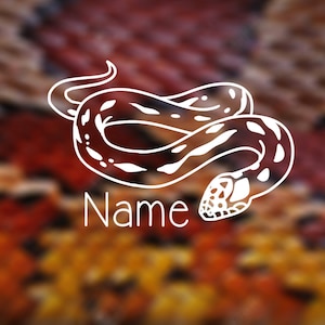 Calcomanía con nombre personalizada de serpiente rey/colubrid