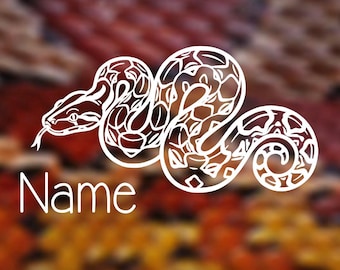 Red Tail Boa Customizable Name Decal