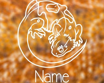 Bearded Dragon Pancake Custom Name Decal