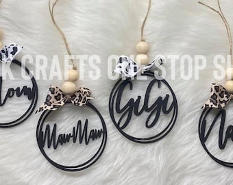 Personalized Double Circle Car Charm - Vehicle Decor - Name - Initial - Monogram - Custom Gift - Gift For Her